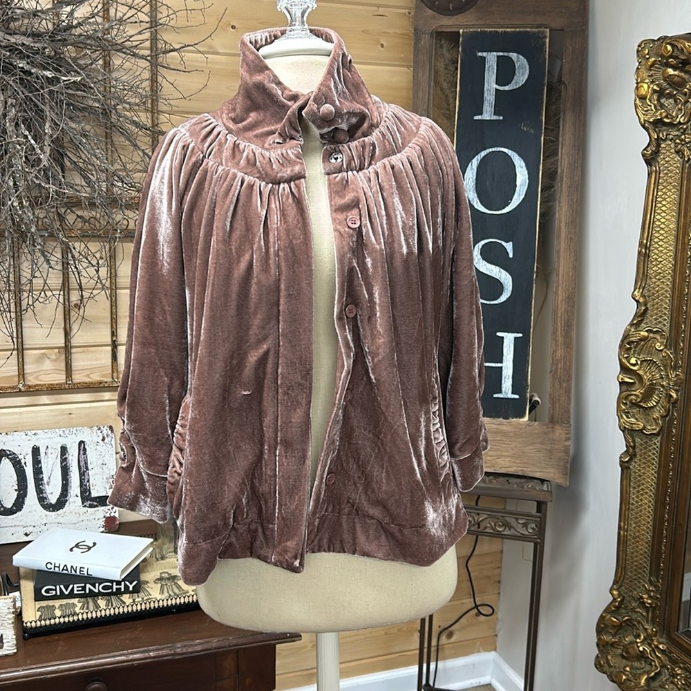 Pinkish velvet cardigan